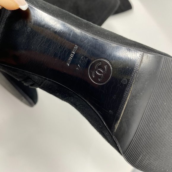 chanel suede knee high boots - Picture 9 of 10